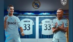 皇马首秀赛季33球追平C罗！姆巴佩社媒转发比肩偶像C罗的图